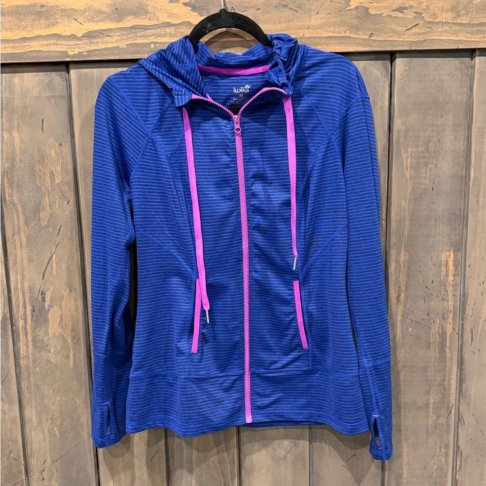 Lukka athletic zip up Blue Hoodie jacket